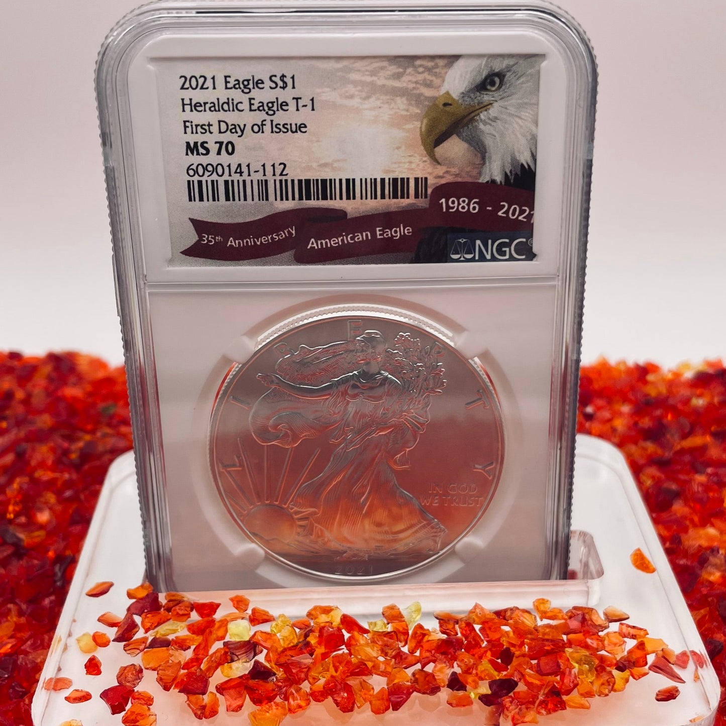 2021 $1 American Silver Eagle NGC MS70 Type 1 First Day of Issue Eagle Label Mint Condition (1 of 38,508)