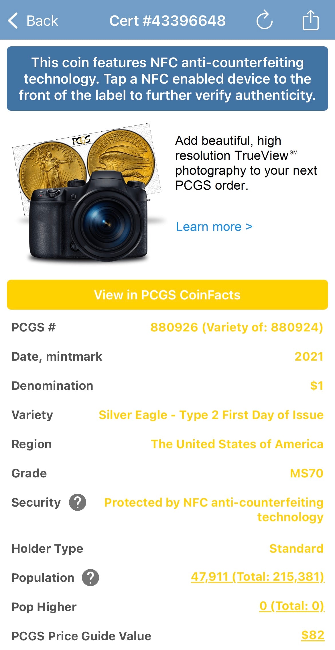 2021 $1 American Silver Eagle (2 Coin Set) PCGS MS70 First Day of Issue Type 1 & Type 2