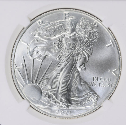 2021 $1 American Silver Eagle NGC MS70 Type 1 First Day of Issue Eagle Label Mint Condition (1 of 38,508)