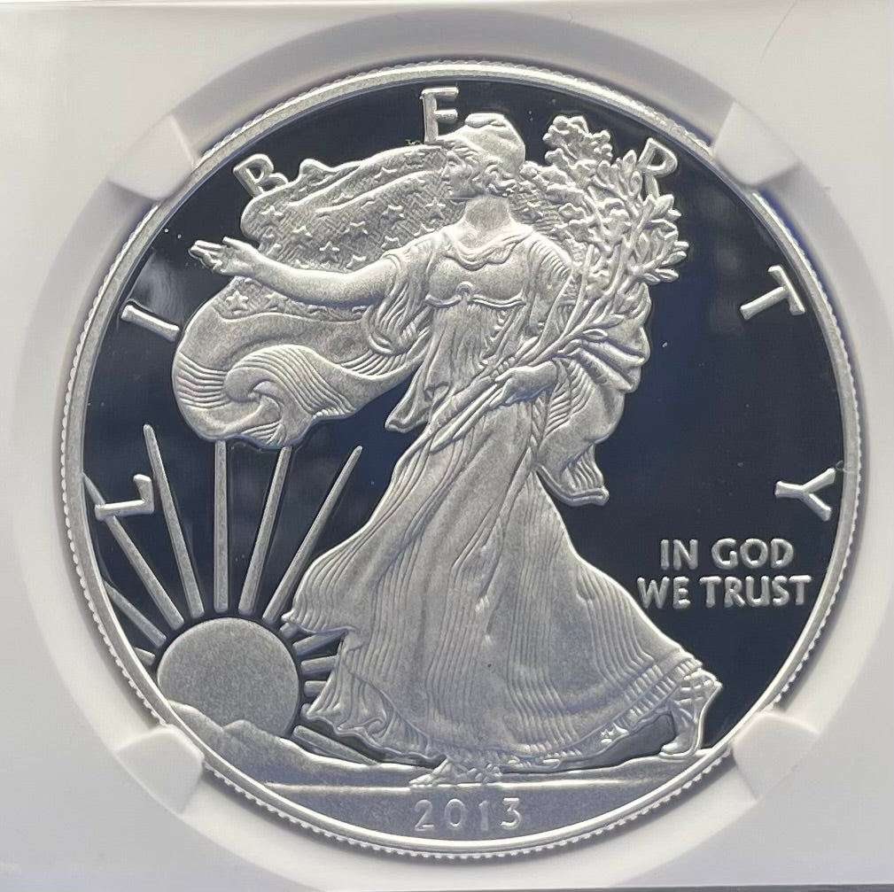 Proof 2013 (W) $1 American Silver Eagle NGC PF70 West Point Gold Star Label New Holder (1 of 8,788)