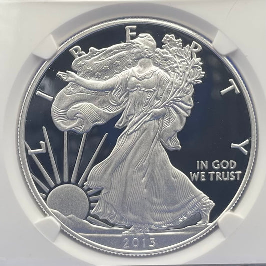Proof 2013 (W) $1 American Silver Eagle NGC PF70 West Point Gold Star Label New Holder (1 of 8,788)
