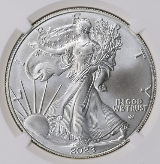 2023 $1 American Silver Eagle NGC MS70 Business Strike Brown Label