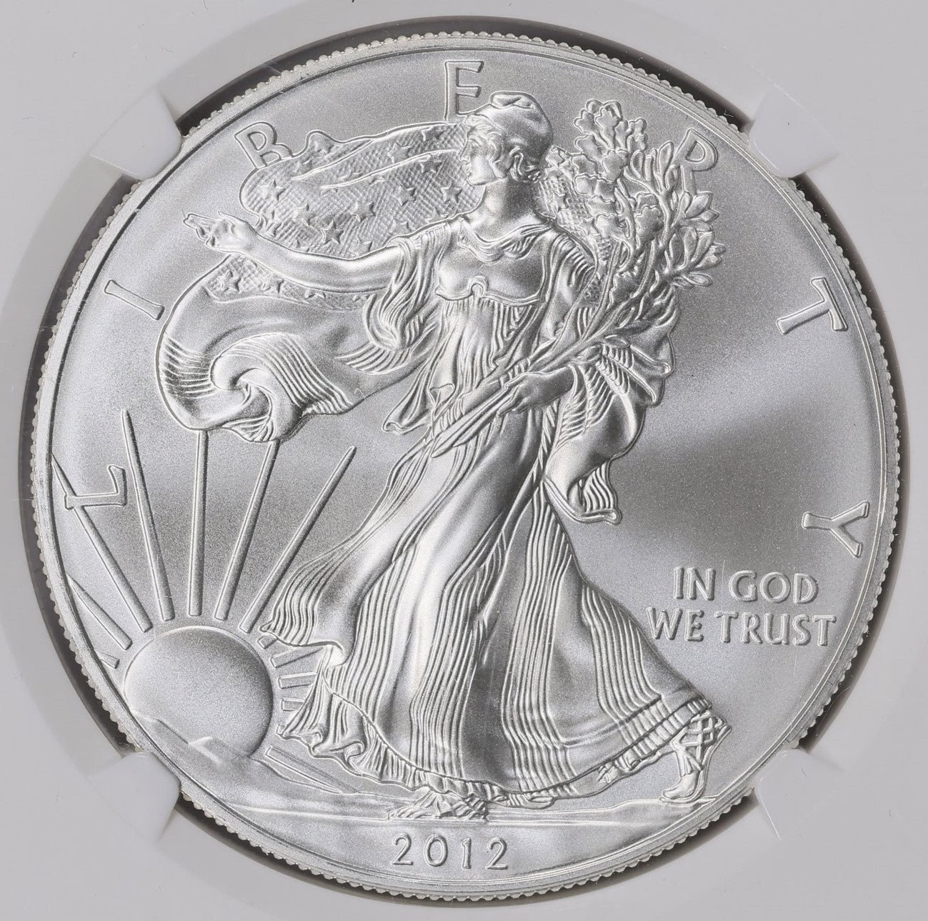 2012 $1 American Silver Eagle NGC MS70 First Releases American Eagle Label (1 of 39,967)