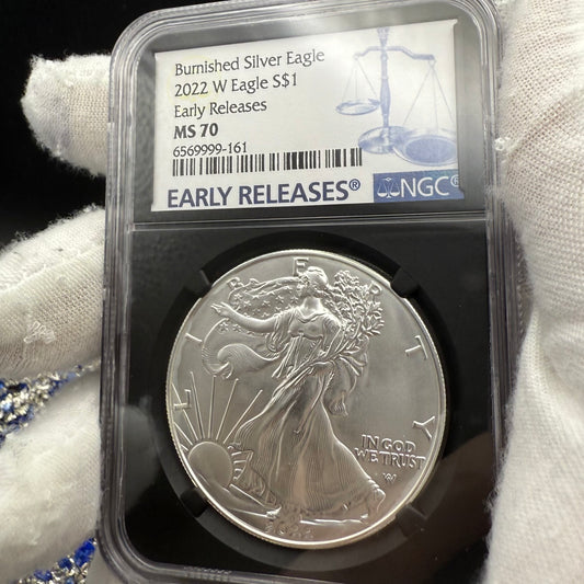 Burnished 2023 (W) $1 American Silver Eagle NGC MS70 Black Core - 1 of 2981