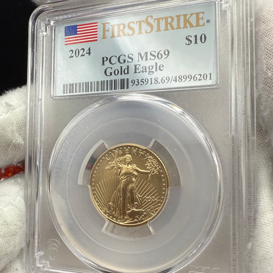 2024 $10 American Gold Eagle PCGS MS69 First Strike Flag Label (Rare 1 of 58)