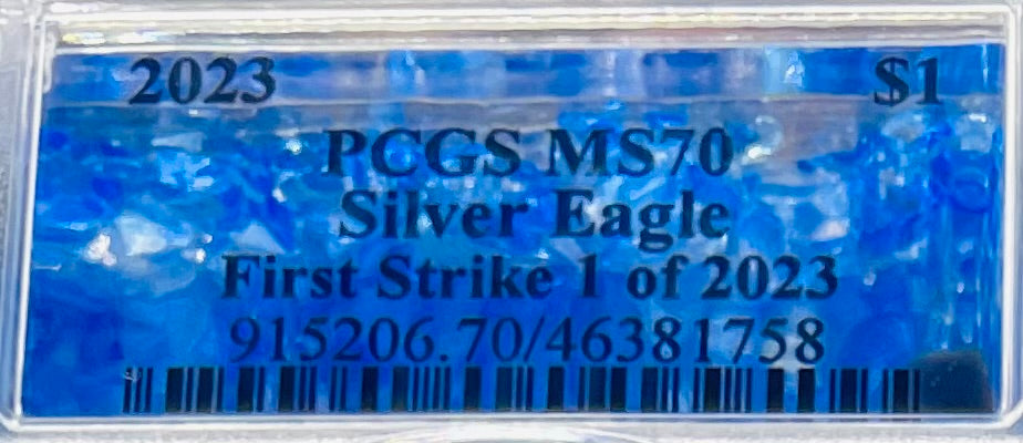 2023 $1 American Silver Eagle PCGS MS70 First Strike Silver Foil Label (Rare 1 of 2023)