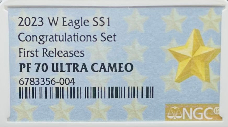 Proof 2023 (W) $1 American Silver Eagle NGC PF70 First Releases Congratulations Set West Point Star Gold Star Label Mint Condition (1 of 433)