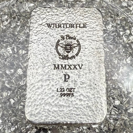 'Pokémon Wartortle Bar' 1.22 oz .999 Fine Silver Bar, Hand Crafted by St Bee's in England, Shiny Finish, Includes Wood Treasure Chest, COA, Mint Condition (Prototype)