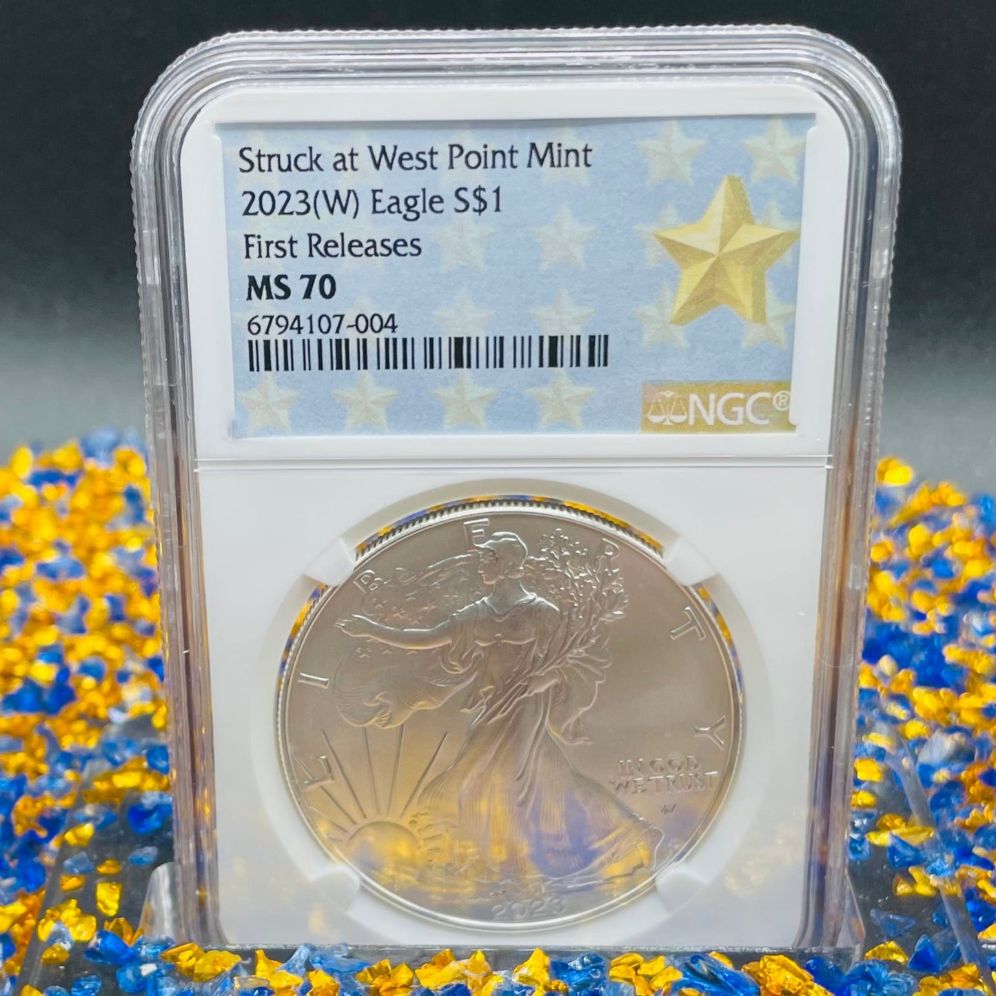 2023 (W) $1 American Silver Eagle NGC MS70 FR West Point Gold Star Label (Rare 1 of 1,510)