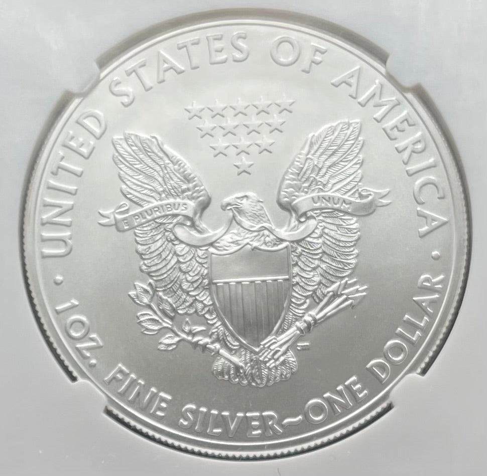 2014 (W) $1 American Silver Eagle NGC MS70 West Point Gold Star Label (Rare 1 of 18,292)