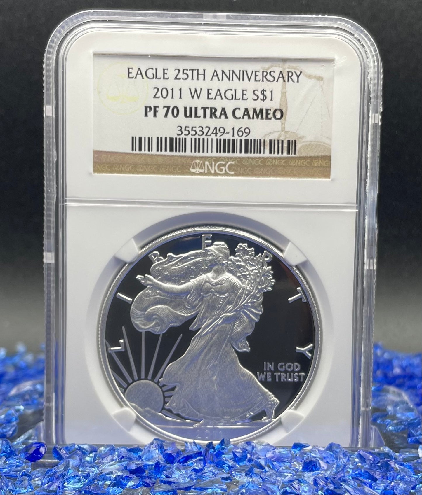 Proof 2011 (W) $1 American Silver Eagle NGC PF70 Brown Label 25th Anniversary ( 1 of 5,562)