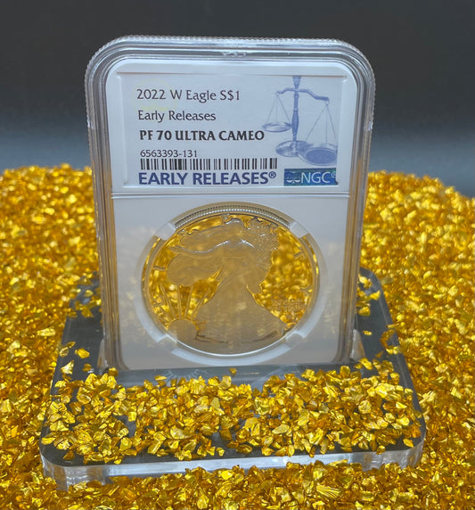 Proof 2022 (W) $1 American Silver Eagle NGC PF70 Early Releases Modern Blue Label Mint Condition (1 of 4,817)