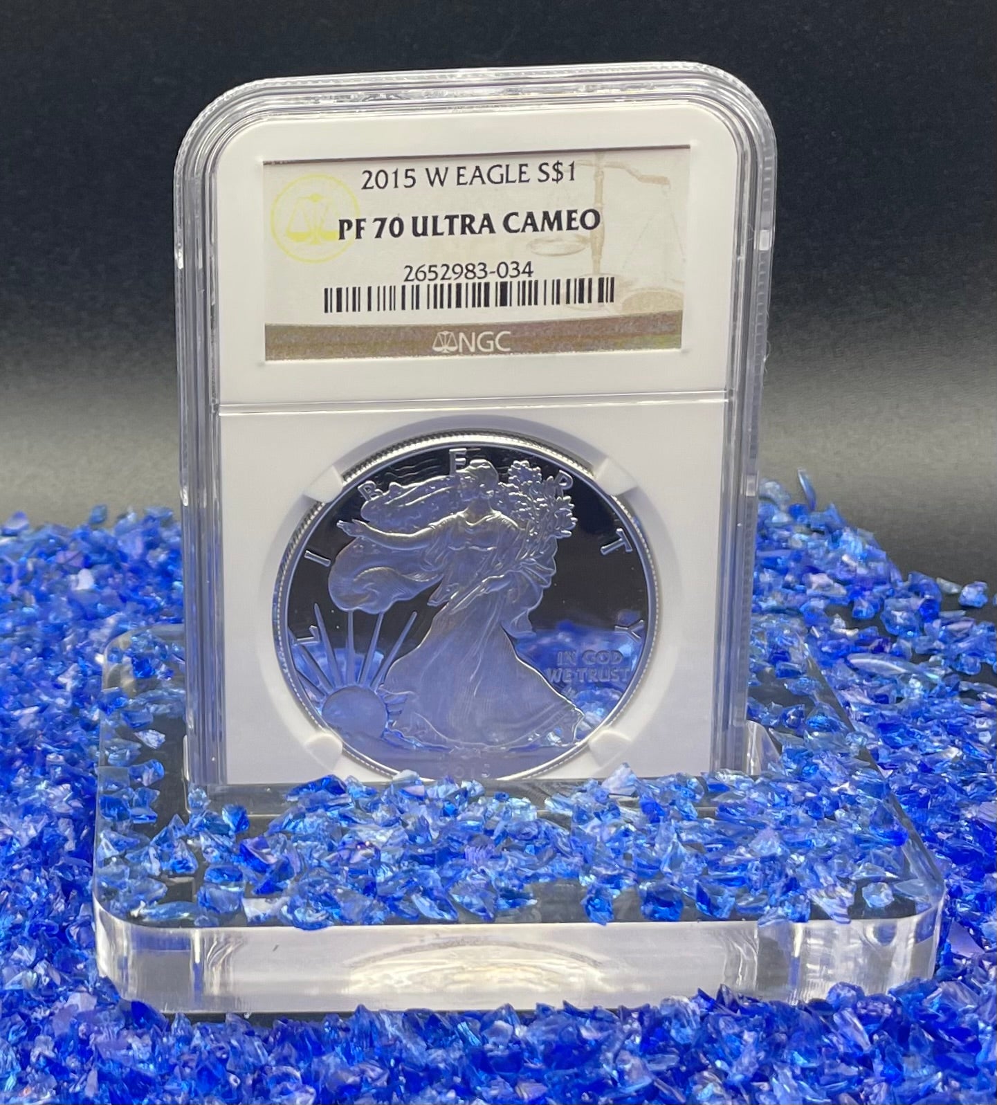 Proof 2015 (W) $1 American Silver Eagle NGC PF70 Classic Brown Label Mint Condition ( 1 of 9,548)