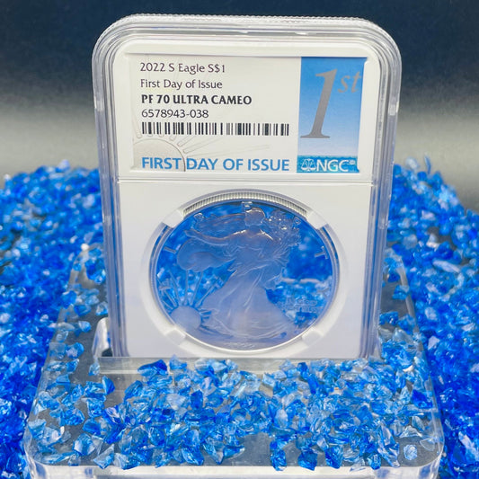 Proof 2022 (S) $1 American Silver Eagle NGC PF70 FDOI Label White Core Mint Condition (1 of 3,825)