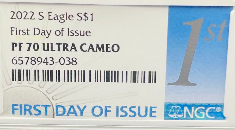 Proof 2022 (S) $1 American Silver Eagle NGC PF70 FDOI Label White Core Mint Condition (1 of 3,825)