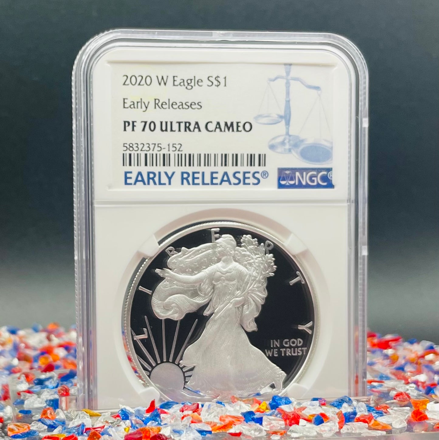 Proof 2020 (W) $1 American Silver Eagle NGC PF70 Early Releases Modern Blue Label Mint Condition (1 of 4,472)