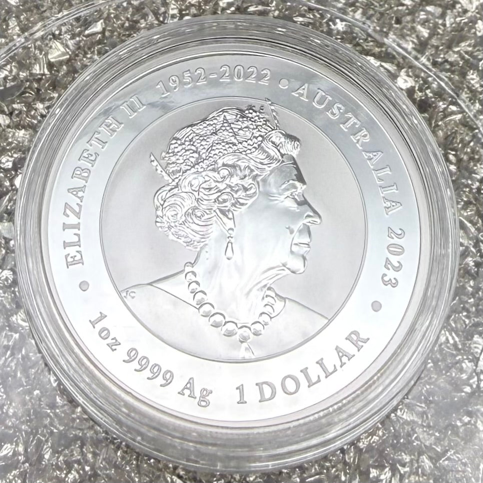2023 Silver $1 Australia Silver Dollar Brilliant Uncirculated Myths & Legends Red DRAGON & Yellow COI