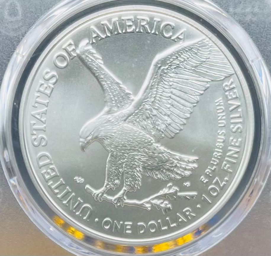 2021 T-2 $1 (W) American Silver Eagle PCGS MS70 NFL Hall of Fame Andre Reed Signed 1 of 100