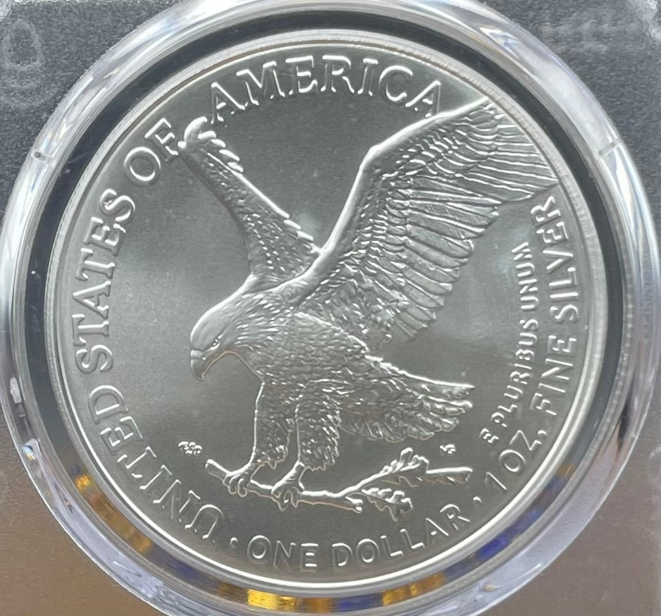 2021 T-2 $1 (W) American Silver Eagle PCGS MS70 NFL Hall of Fame Andre Reed Signed 1 of 100