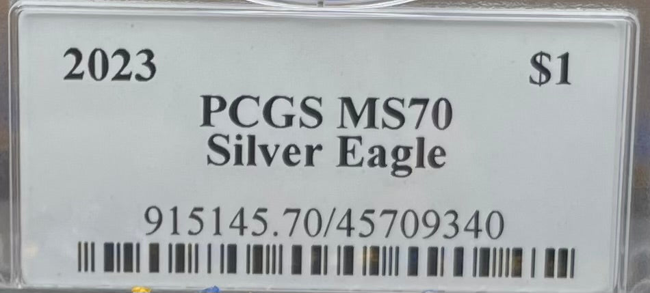 2023 $1 American Silver Eagle PCGS MS70 Thomas Rogers Signed Flag Label Mint Condition (Rare 1 of 250)