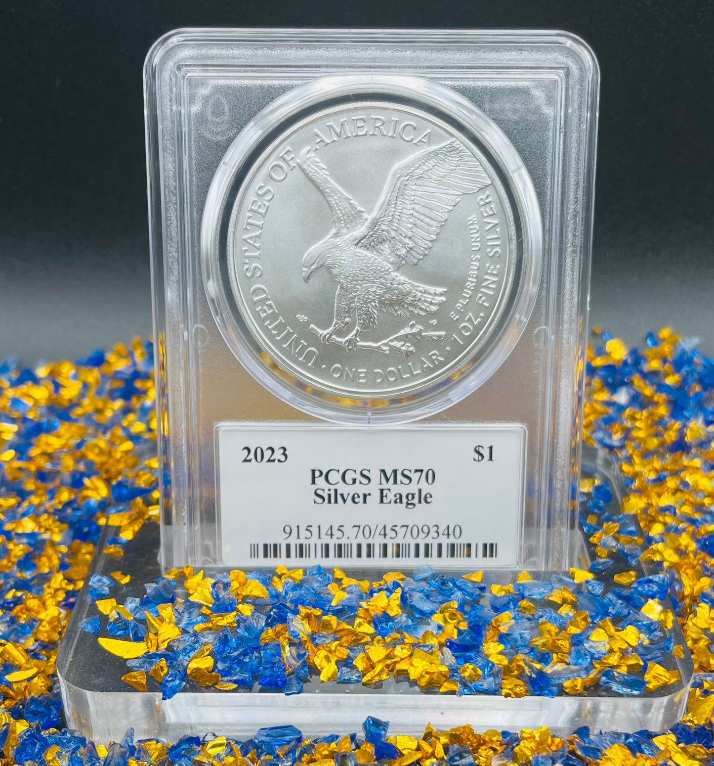 2023 $1 American Silver Eagle PCGS MS70 Thomas Rogers Signed Flag Label Mint Condition (Rare 1 of 250)