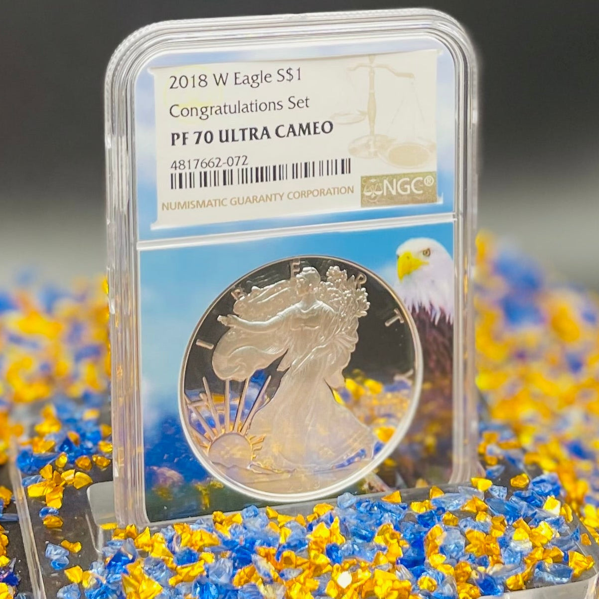 Proof 2018 (W) $1 American Silver Eagle NGC PF70 Congratulations Set Eagle Holder Mint Condition (Rare 1 of 1,331)