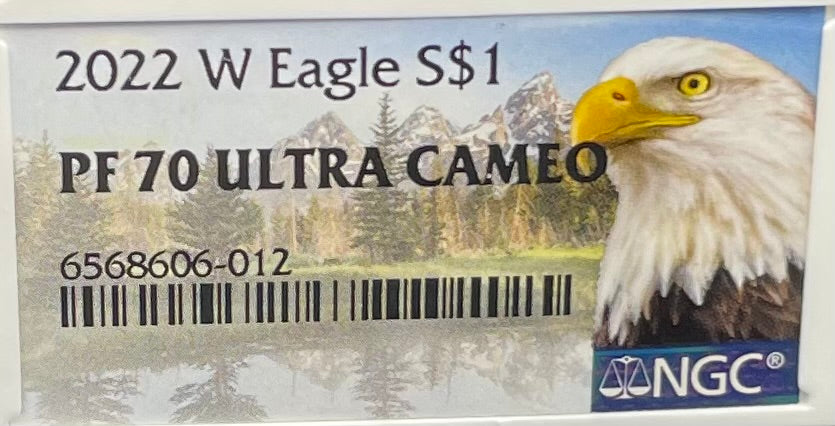 Proof 2022 (W) $1 American Silver Eagle NGC PF70 Eagle Mountain Label (1 of 5,895)