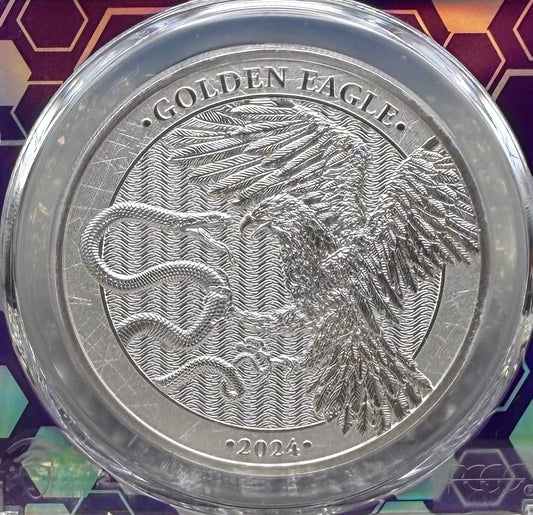2024 1 oz .9999 5 Euro Silver Malta Golden Eagle PCGS MS70 Trader Bea Purple Holder Mint
