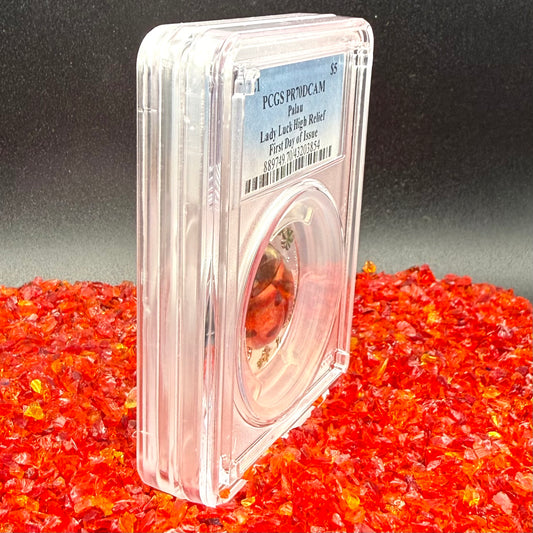 2021 1 oz Palau Silver Dollar $5 PCGS FDOI PR70DCAM Lady Bug Lady Luck High Relief Colorized (1 of 173)