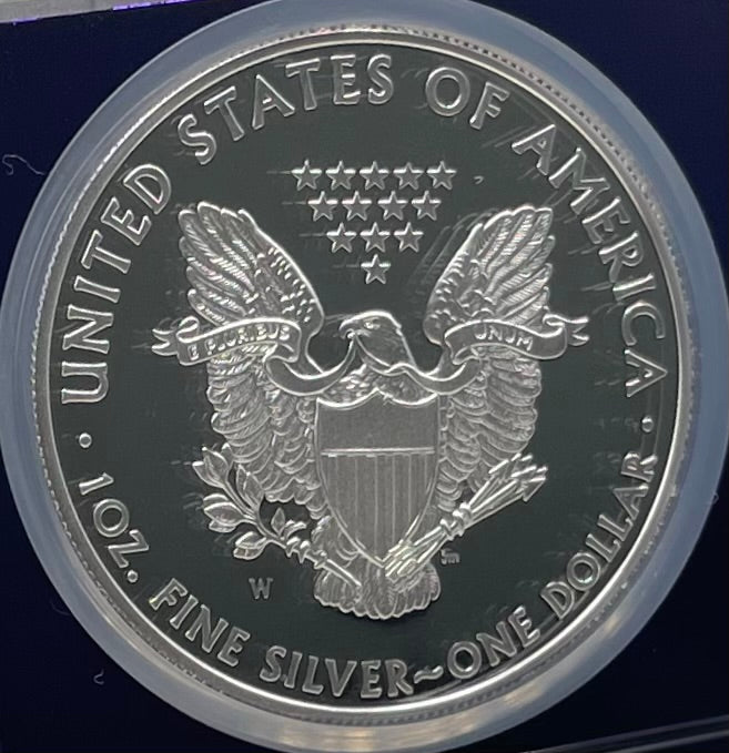 Proof 2011 (W) $1 American Silver Eagle NGC PF69 25th Anniversary Label Trader Bea Private Issue Purple Foil Holder Rare