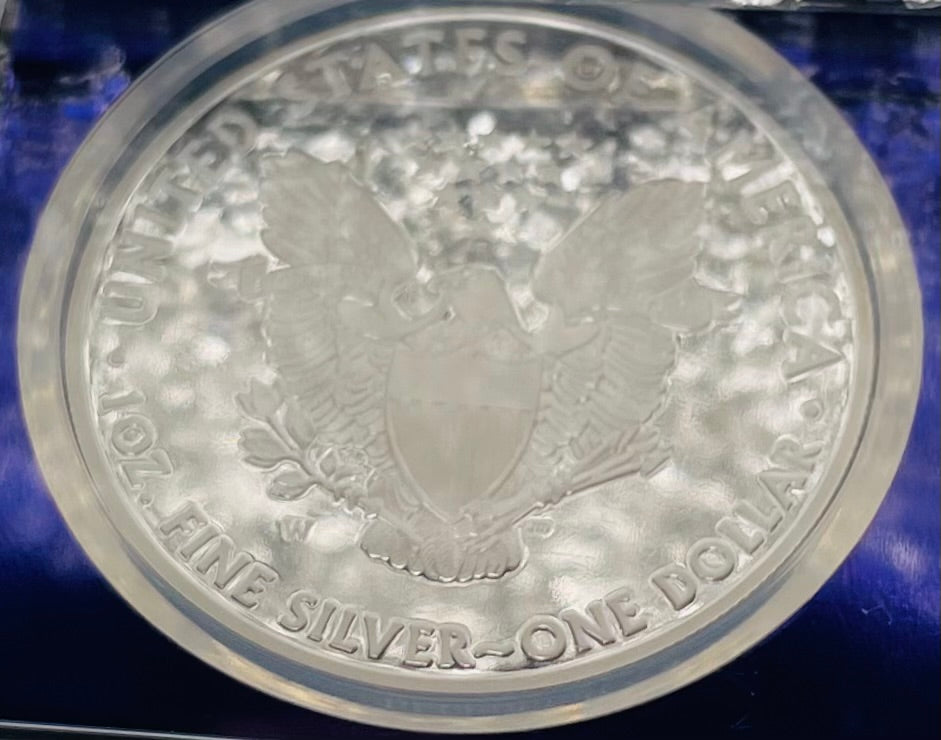 Proof 2008 (W) $1 American Silver Eagle NGC PF70 Trader Bea Private Issue Purple Foil Holder Rare