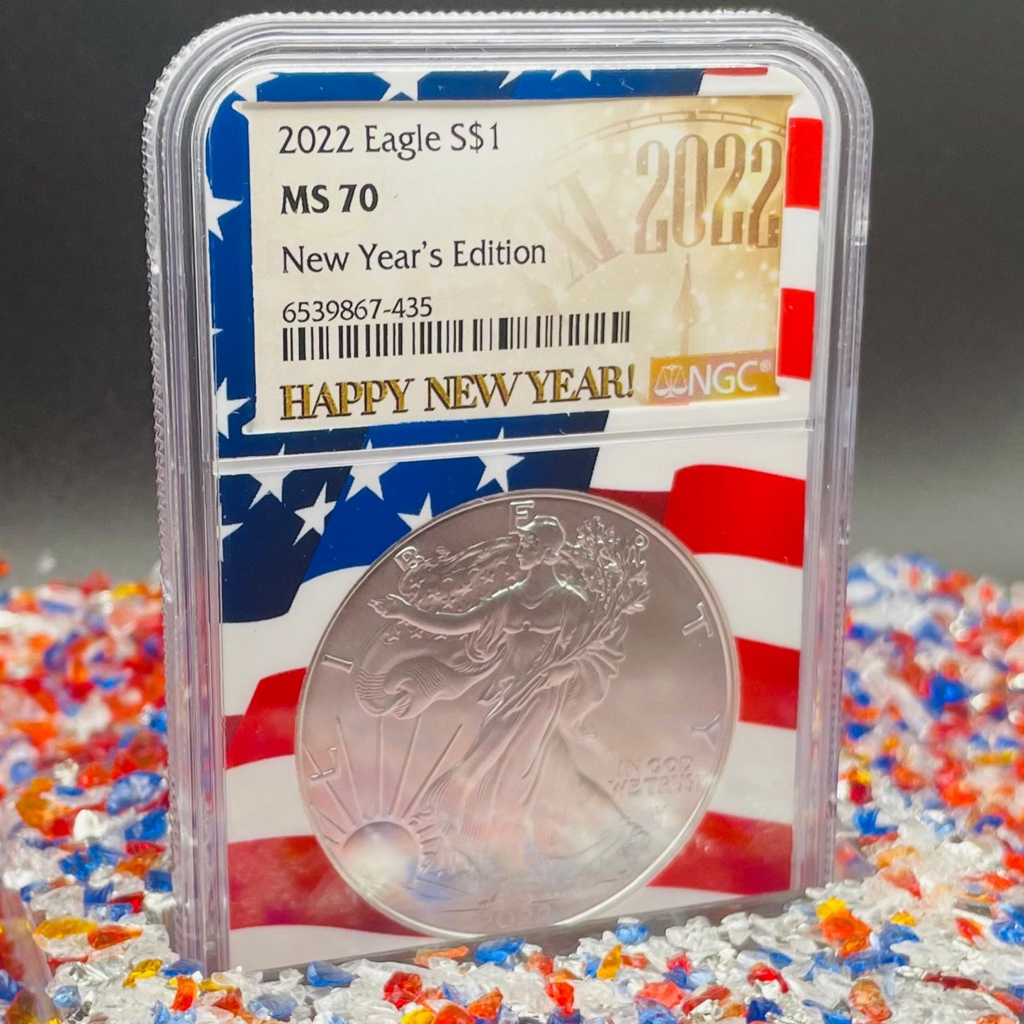 2022 $1 American Silver Eagle NGC MS70 New Years Edition Ultra Rare Holder