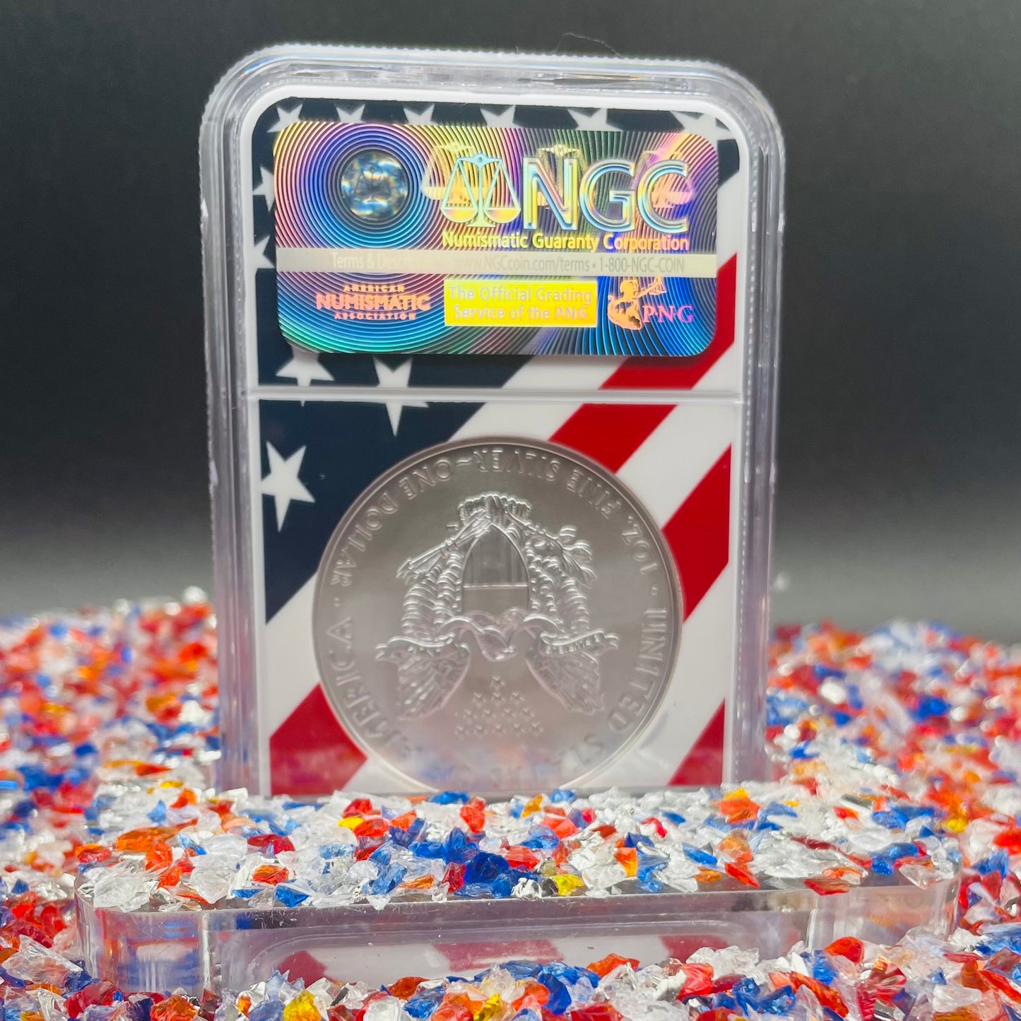 2018 $1 American Silver Eagle NGC MS70 New Years Edition Ultra Rare Holder & Label