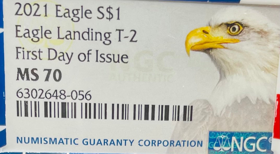 2021 $1 American Silver Eagle NGC MS70 First Day of Issue Type 2 Flag Holder Mint Condition (1 of 4,075)