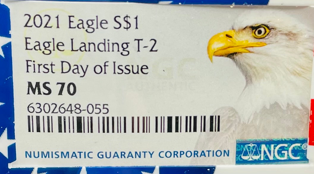 2021 $1 American Silver Eagle NGC MS70 First Day of Issue Type 2 Flag Holder Mint Condition (1 of 4,075)