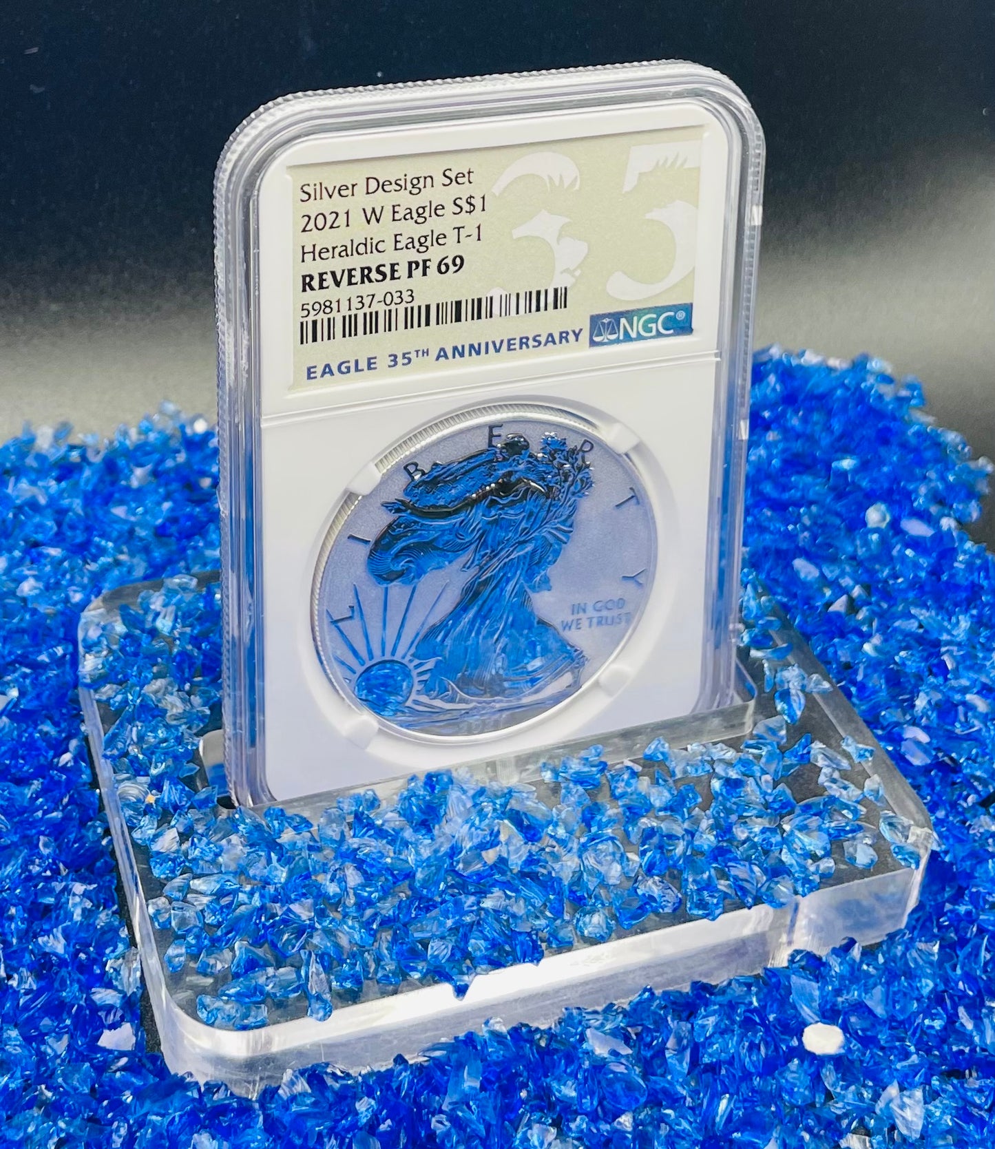 Reverse Proof 2021 (W) $1 American Silver Eagle NGC PF69 Type 1 Silver Design Set 35th Anniversary Label Mint Condition (1 of 2,477)