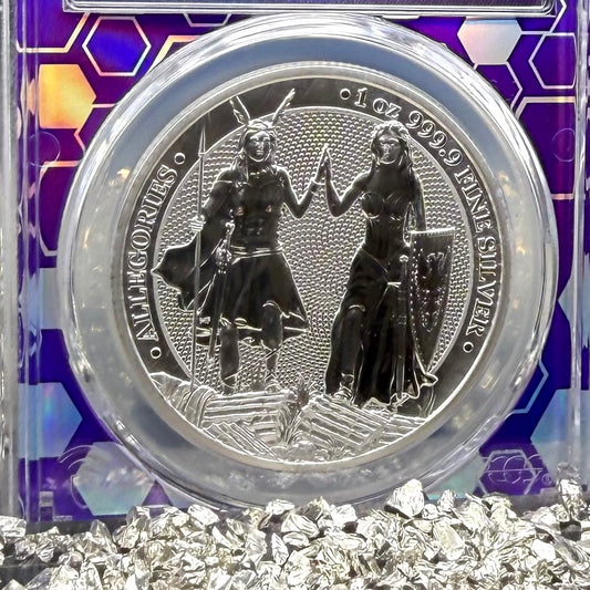 2023 1 oz .9999 Silver Private Issue PCGS MS70 Valkyries - Galia Proof-like Finish Purple Holder Mint (1 of 297)