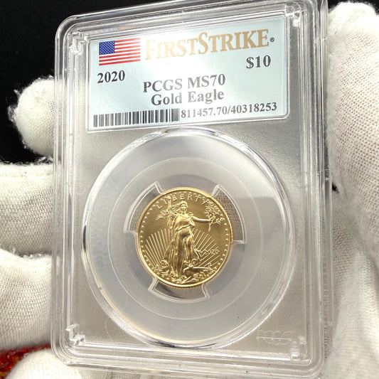 2020 $10 American Gold Eagle PCGS MS70 First Strike Flag Label (Rare 1 of 426)