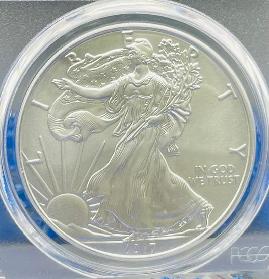 Burnished 2017 (W) $1 American Silver Eagle PCGS SP70 First Strike Rare 225th Anniversary Label (1 of 1,000)