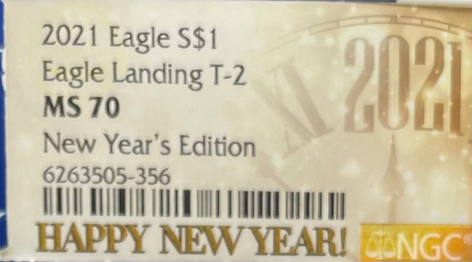 2021 $1 American Silver Eagle NGC MS70 New Years Edition Type 2 Ultra Rare Holder Limited Edition
