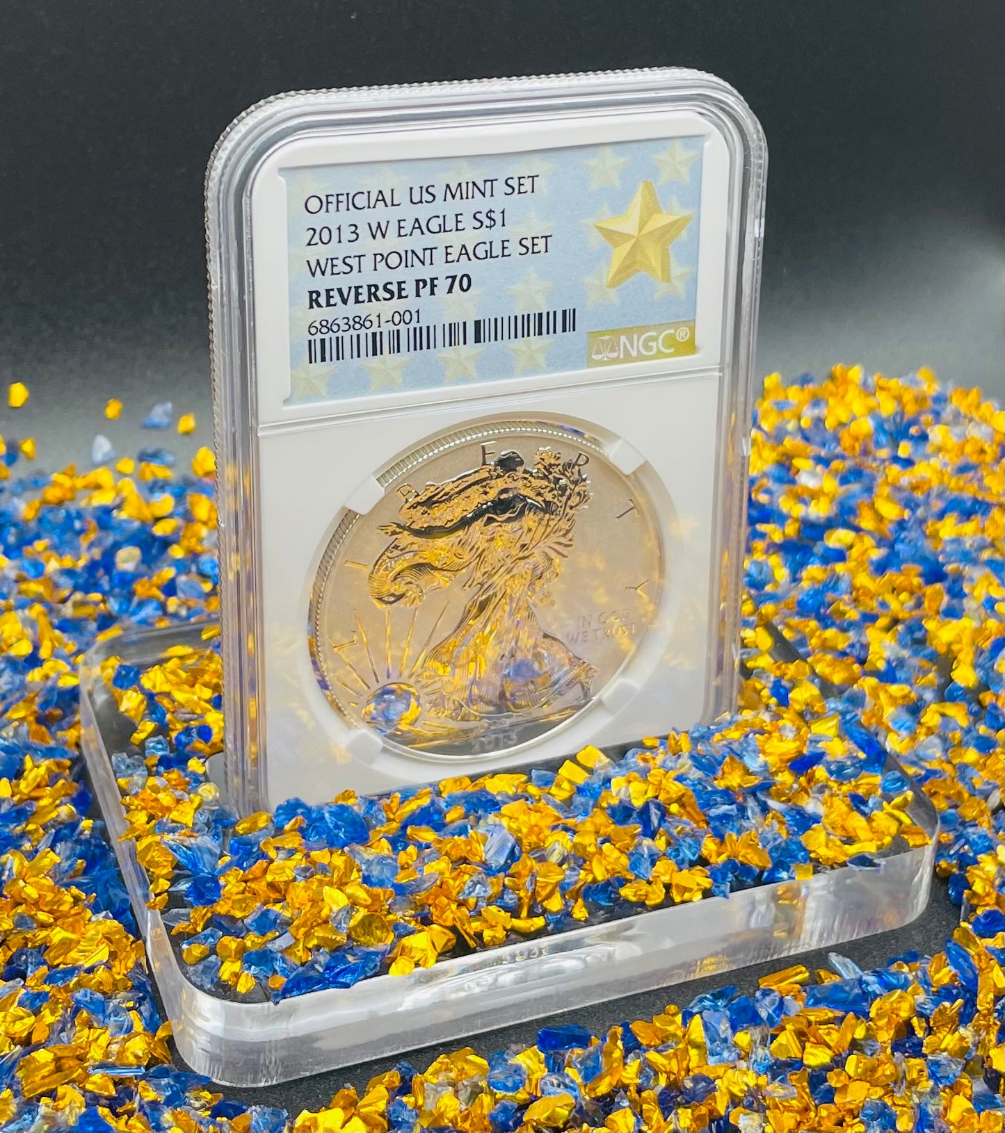 Reverse Proof 2013 (W) $1 American Silver Eagle NGC PF70 OFFICIAL US MINT SET Original West Point Gold Star Label Rare Mint Condition