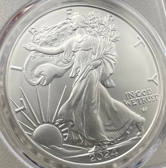 2024 $1 American Silver Eagle PCGS MS70 FDOI Legends of Life NBA Hall of Fame Stephen Curry Signed Label Mint Condition (Rare 1 of 20)