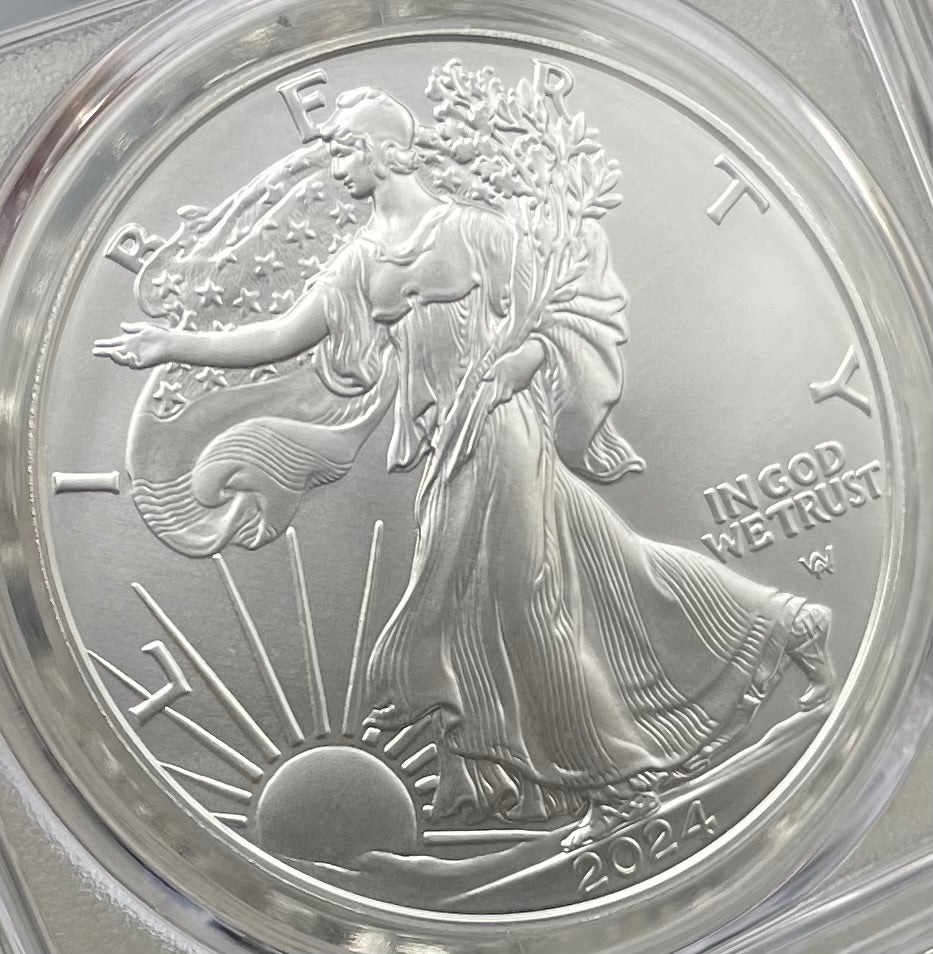 2024 $1 American Silver Eagle PCGS MS70 FDOI Legends of Life NBA Hall of Fame Giannis Antetokounmpo Signed Label (Rare 1 of 20)