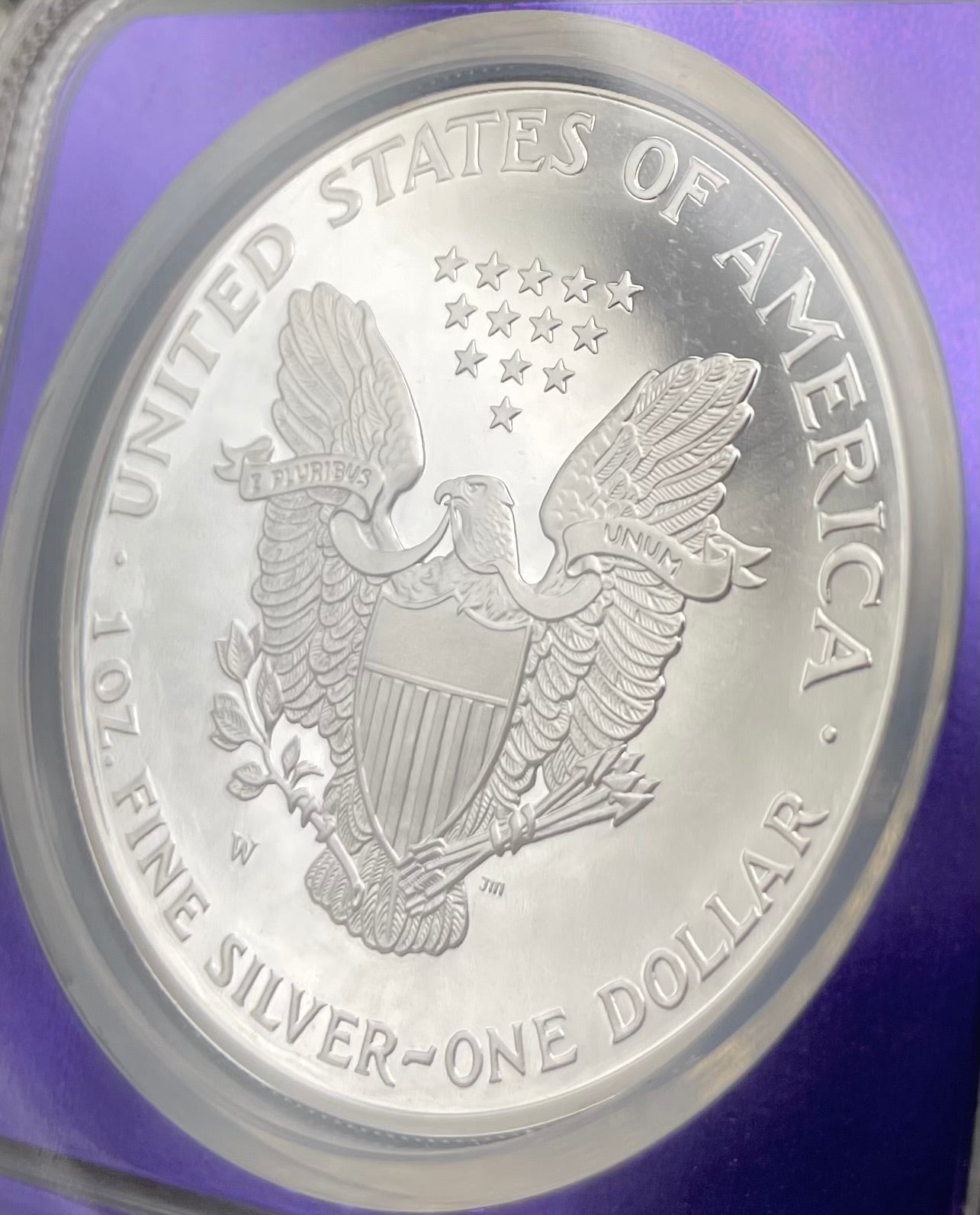 Proof 2001 (W) $1 American Silver Eagle NGC PF69 Trader Bea Private Issue Purple Foil Mint Condition Rare