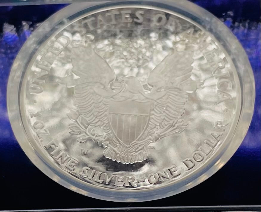 Proof 2001 (W) $1 American Silver Eagle NGC PF69 Trader Bea Private Issue Purple Foil Mint Condition Rare