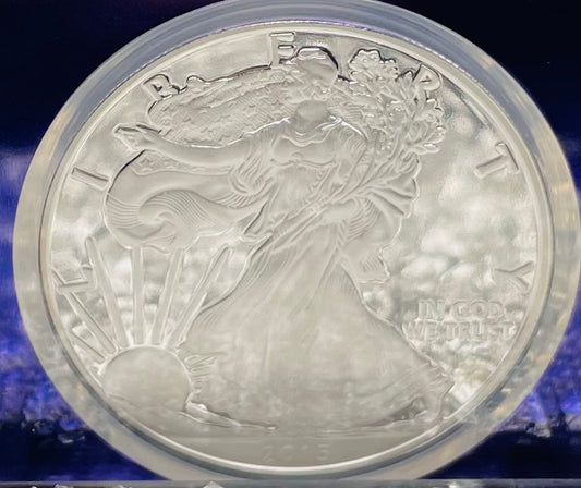 Proof 2015 (W) $1 American Silver Eagle NGC PF69 Trader Bea Private Issue Purple Foil New Holder Rare