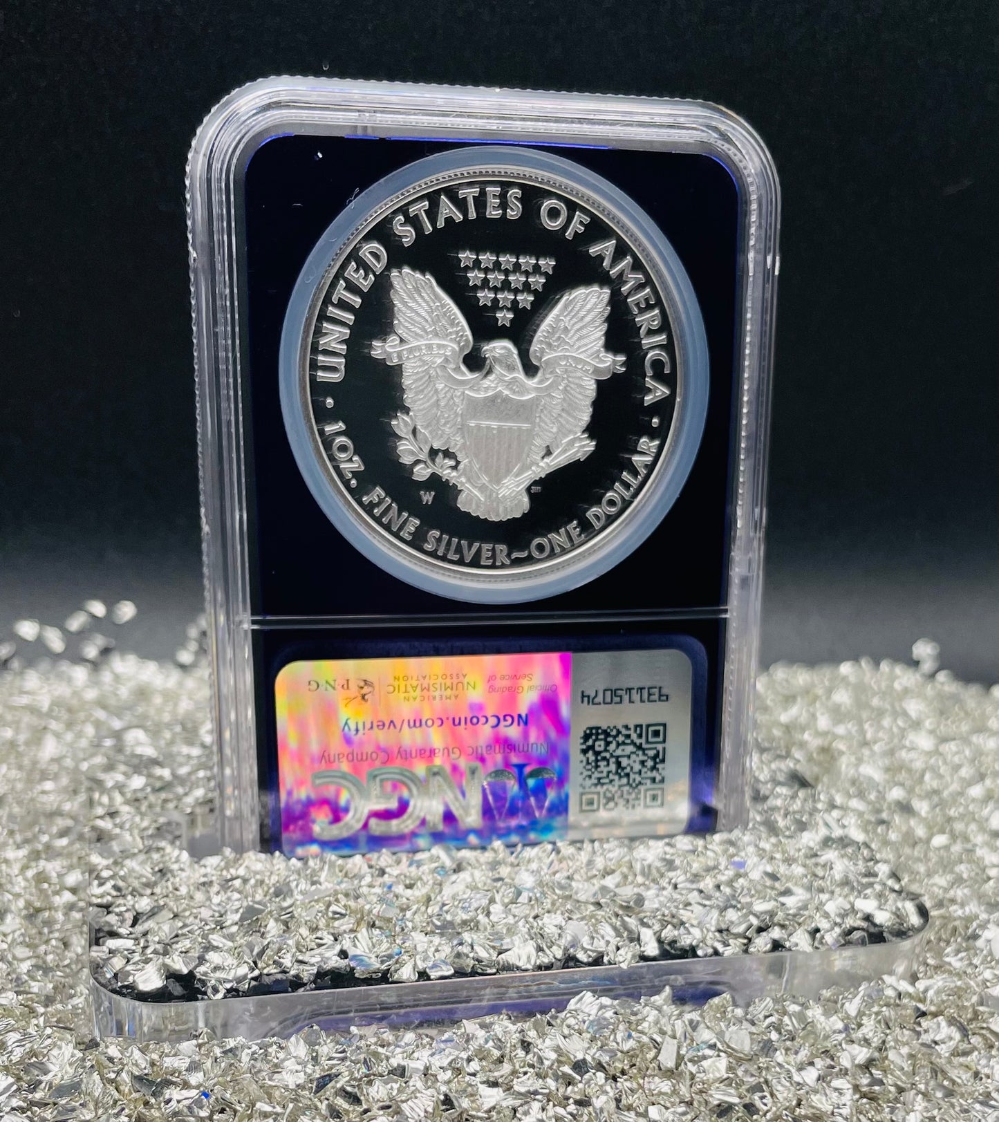 Proof 2015 (W) $1 American Silver Eagle NGC PF69 Trader Bea Private Issue Purple Foil New Holder Rare