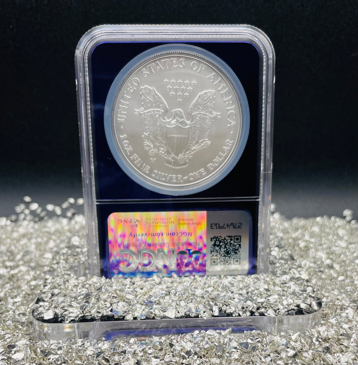 Burnished 2007 $1 (W) American Silver Eagle NGC MS70 Private Issue Limited Edition Trader Bea Purple Holder Mint Condition