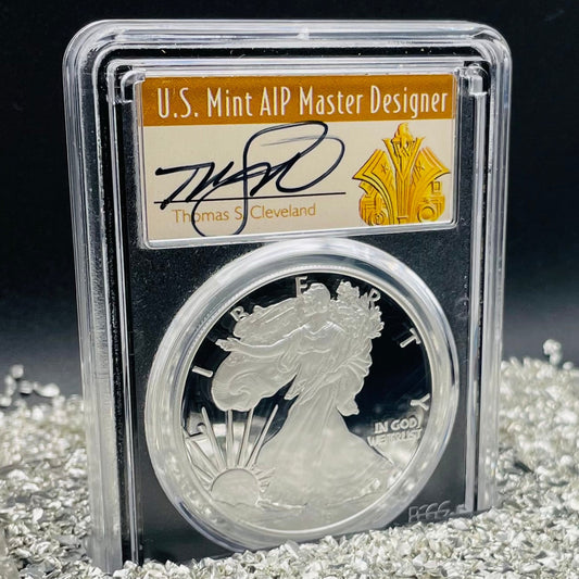 Proof 2019 (W) $1 American Silver Eagle PCGS PR70DCAM FDOI (Denver) Master Designer Cleveland Signed (1 of 213)