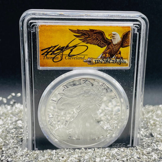 Proof 2019 (W) $1 American Silver Eagle PCGS PR70DCAM FDOI (Denver) Master Designer Cleveland Signed (1 of 498)